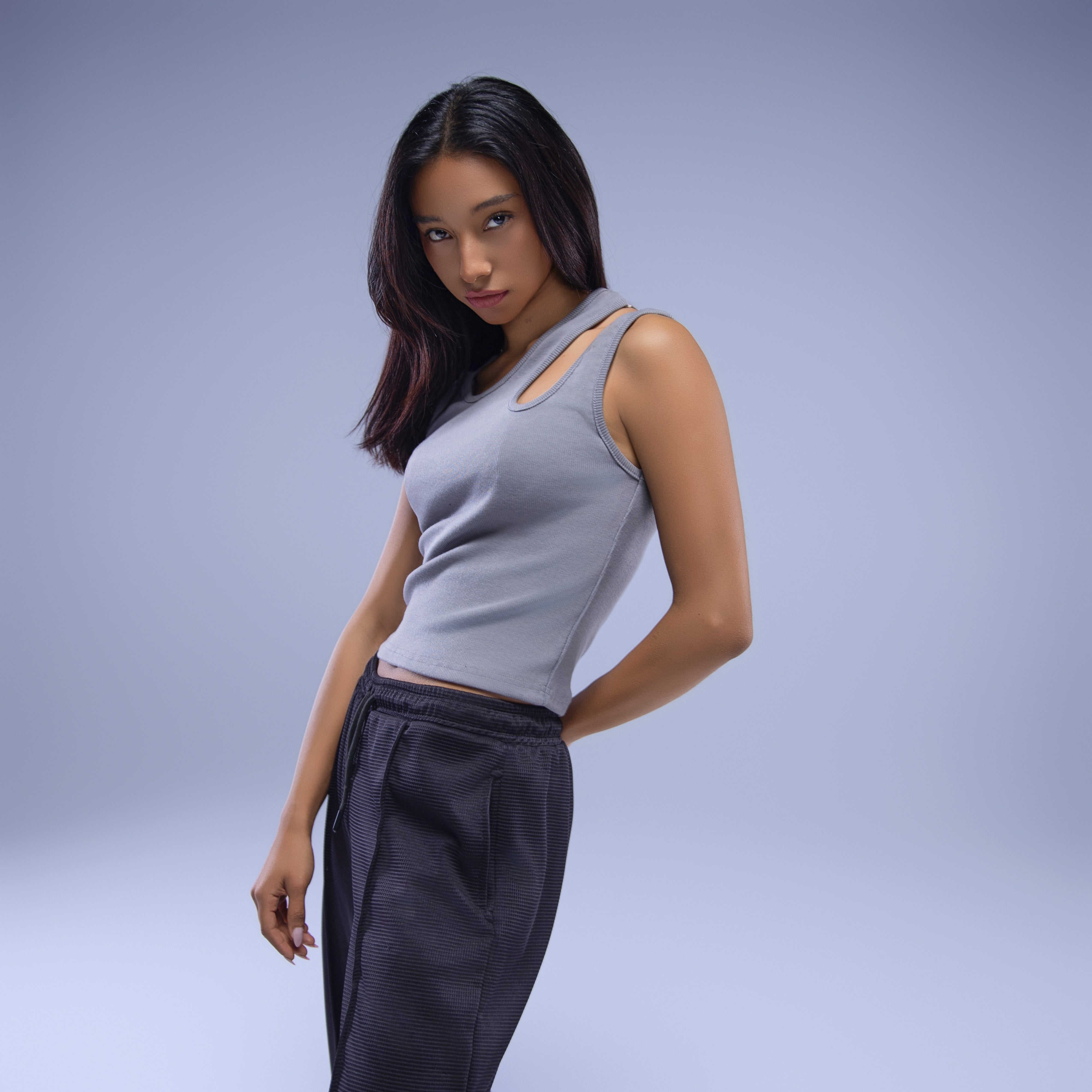 Grey CutOut Top