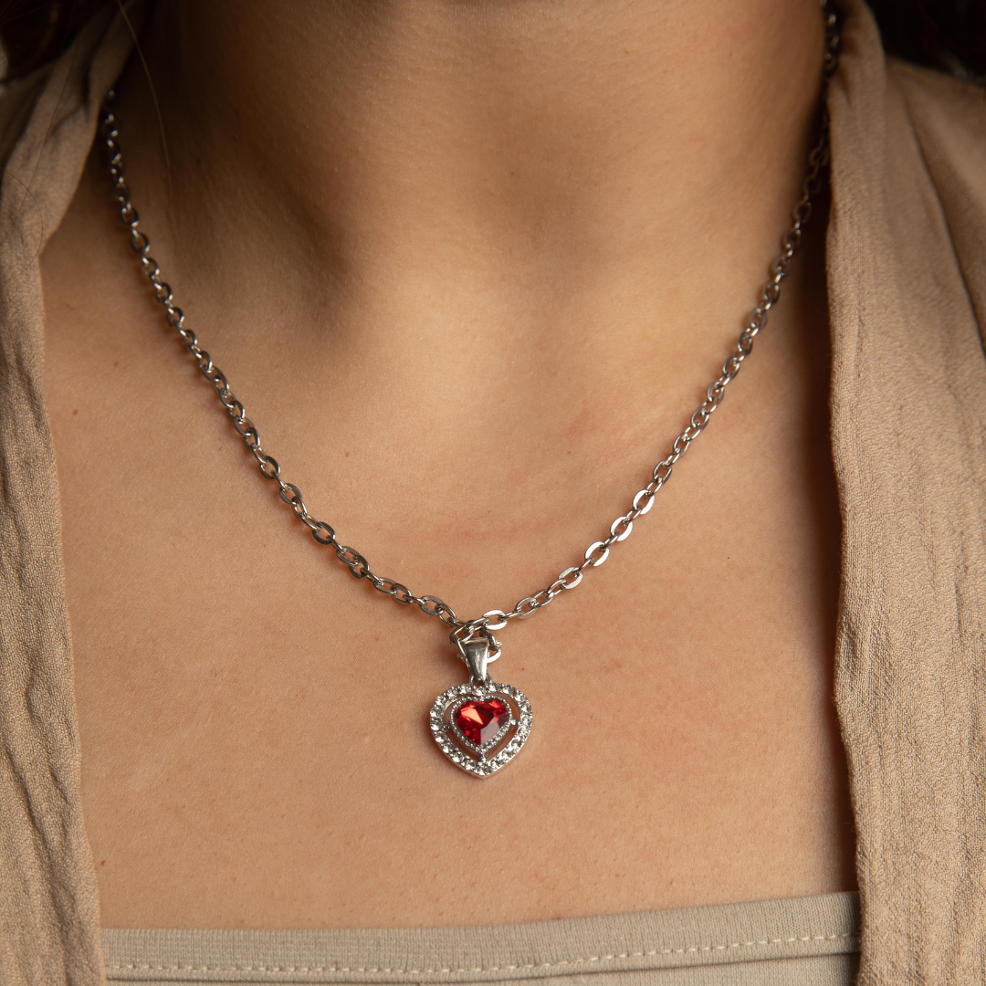 Cherry heart necklace