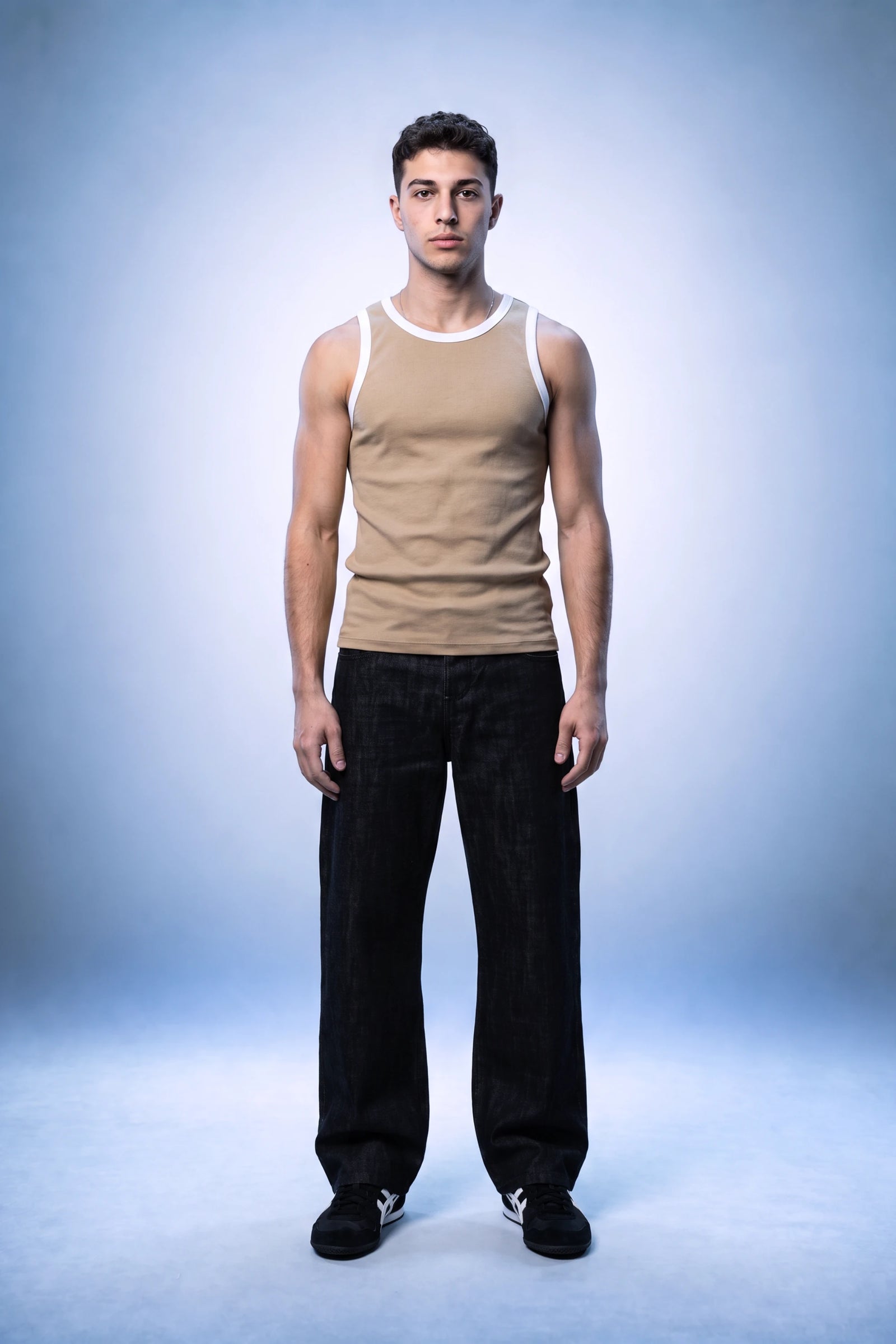 Sand Beige Ringer Tank